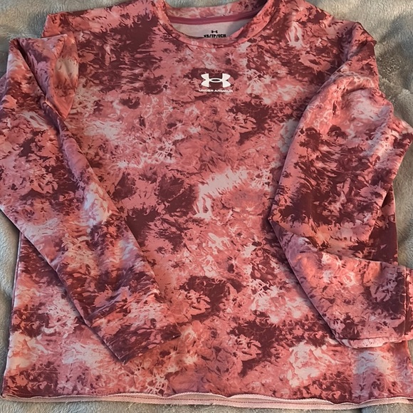 Under Armour  Long Sleeve Tie-Dye Shirt - Pink and Red - Picture 1 of 2